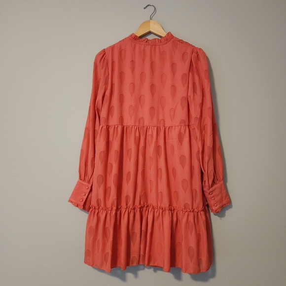 NWT Long Sleeve Coral Dress Ophelia Roe Size Small - Picture 5 of 10